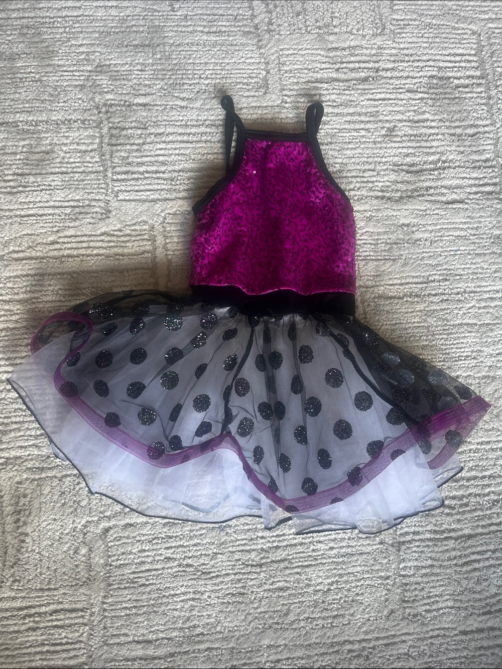Weissman | Purple and Black Polka Dot Tutu Costume Dress, (5-7)
